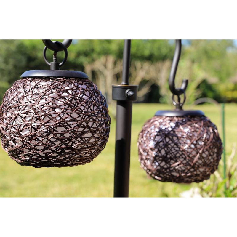 8" LED Solar Portable Outdoor Lantern with Flame - Techko Kobot