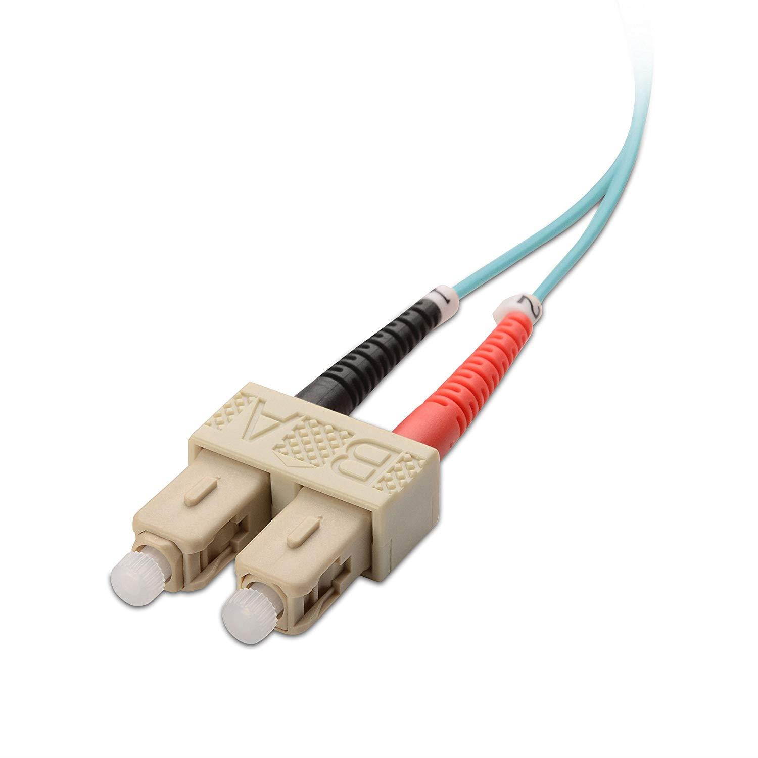 Cable Matters 10Gb 40Gb OFNP Plenum Rated Multimode Duplex 62.5/125 OM3 Fiber Cable (LC to SC Fiber Optic Cable/SC to LC Fiber Patch Cable) 2m