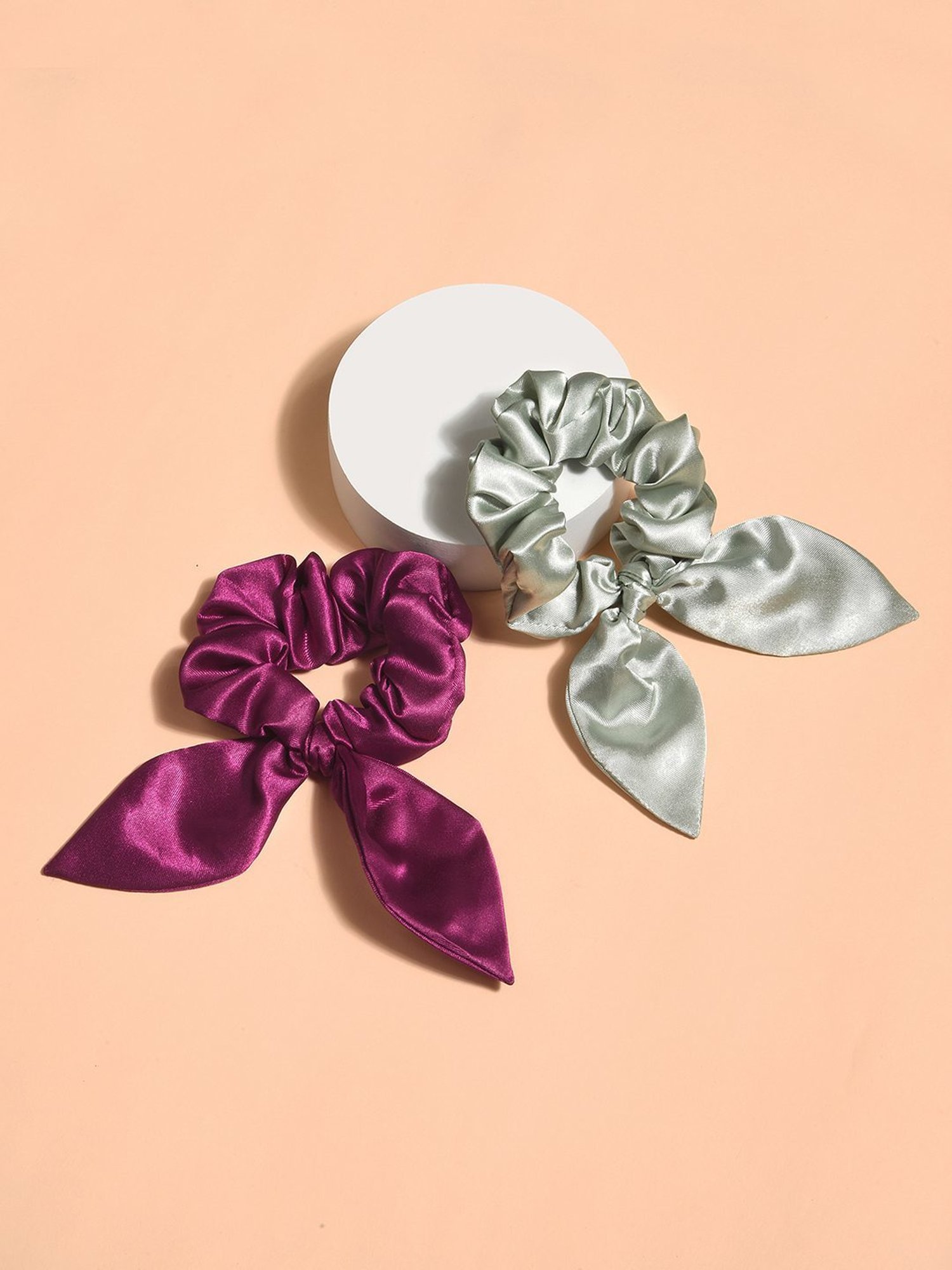 ToniQ Multicolor Ponytail Holder Scrunchie - Set of 2