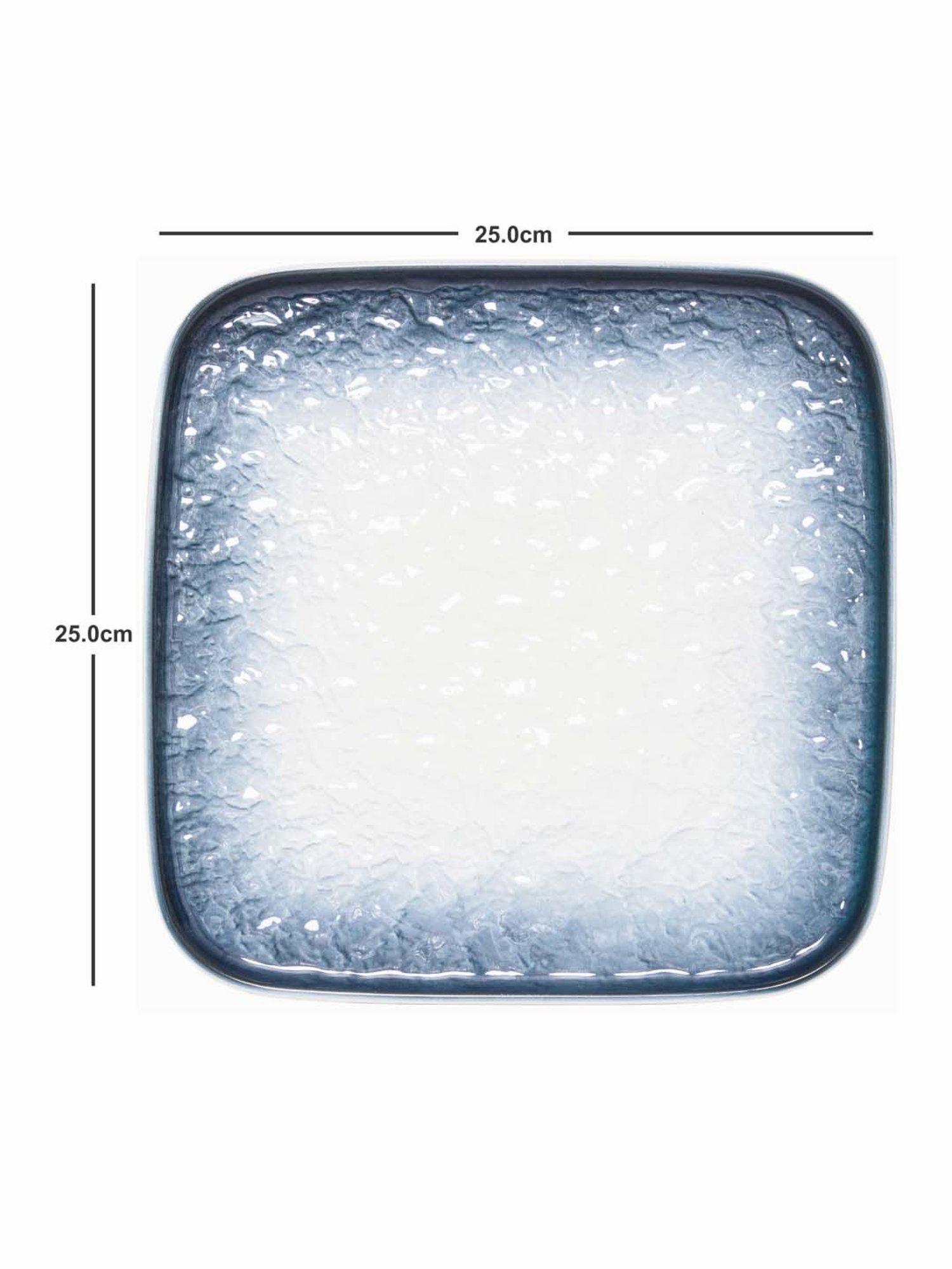 White Gold White & Blue Porcelain Square Snack Platter