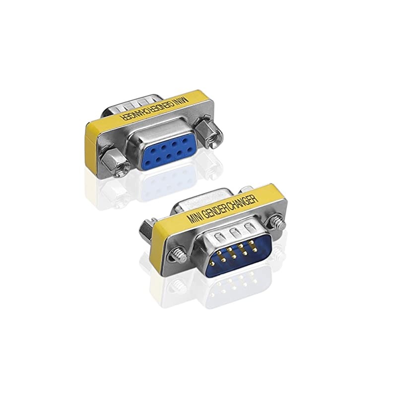 5 Packs 9 Pin RS232 Serial DB9 Connector Male to Female Cable Gender Changer Coupler Adapter