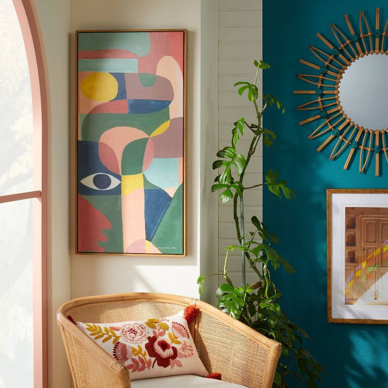 Embroidered Floral Lumbar Throw Pillow Blush - Opalhouse™ designed with Jungalow™