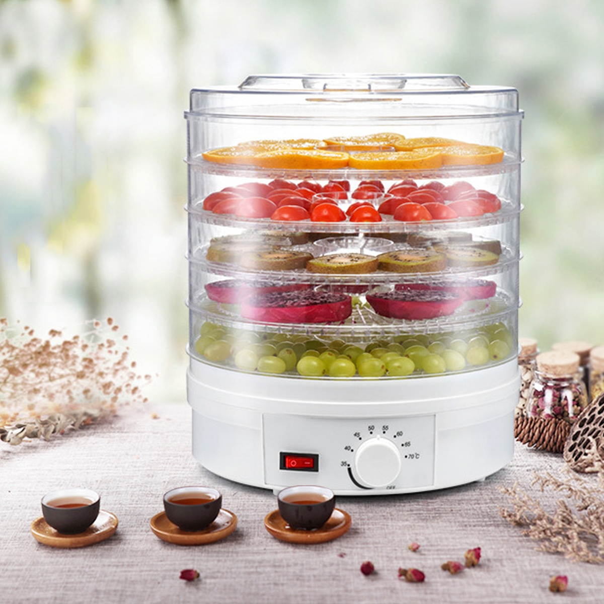 Dehydration Dryer Dried Fruit Machine Household Fruit Dryer Food Dehydrator Meat Medicinal Food Air Dryer-AU Plug