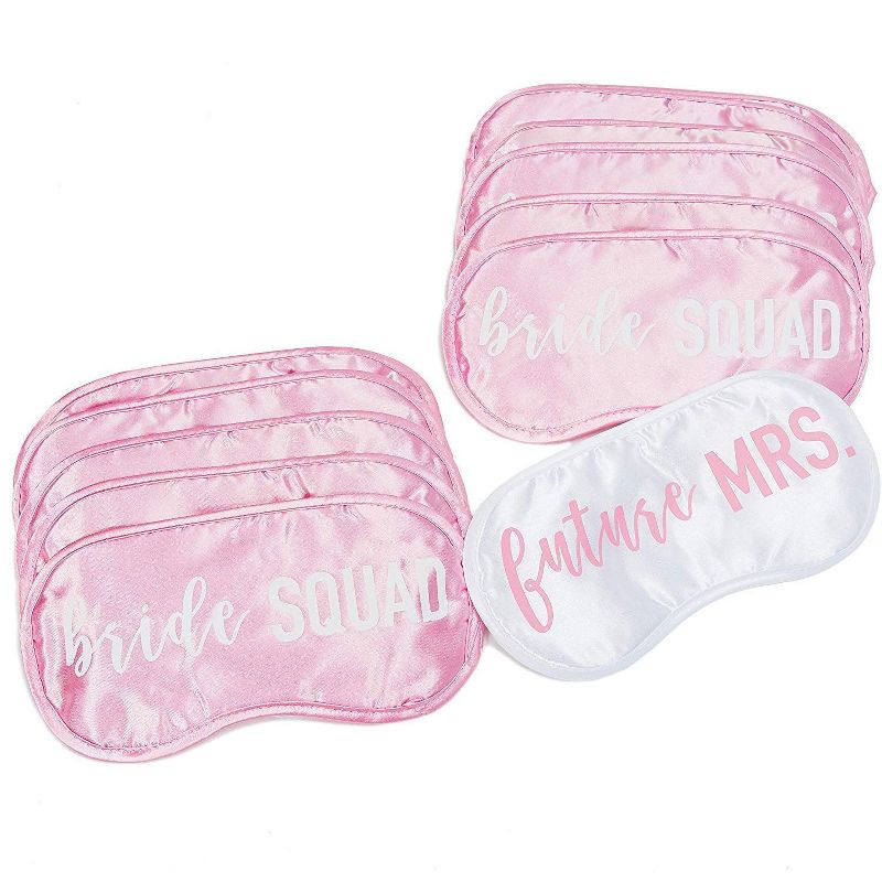 Juvale 12-Pack Bachelorette Gift Set Bride Squad Sleep Eye Masks Party Favor Accessories, 4 &times; 8 inches