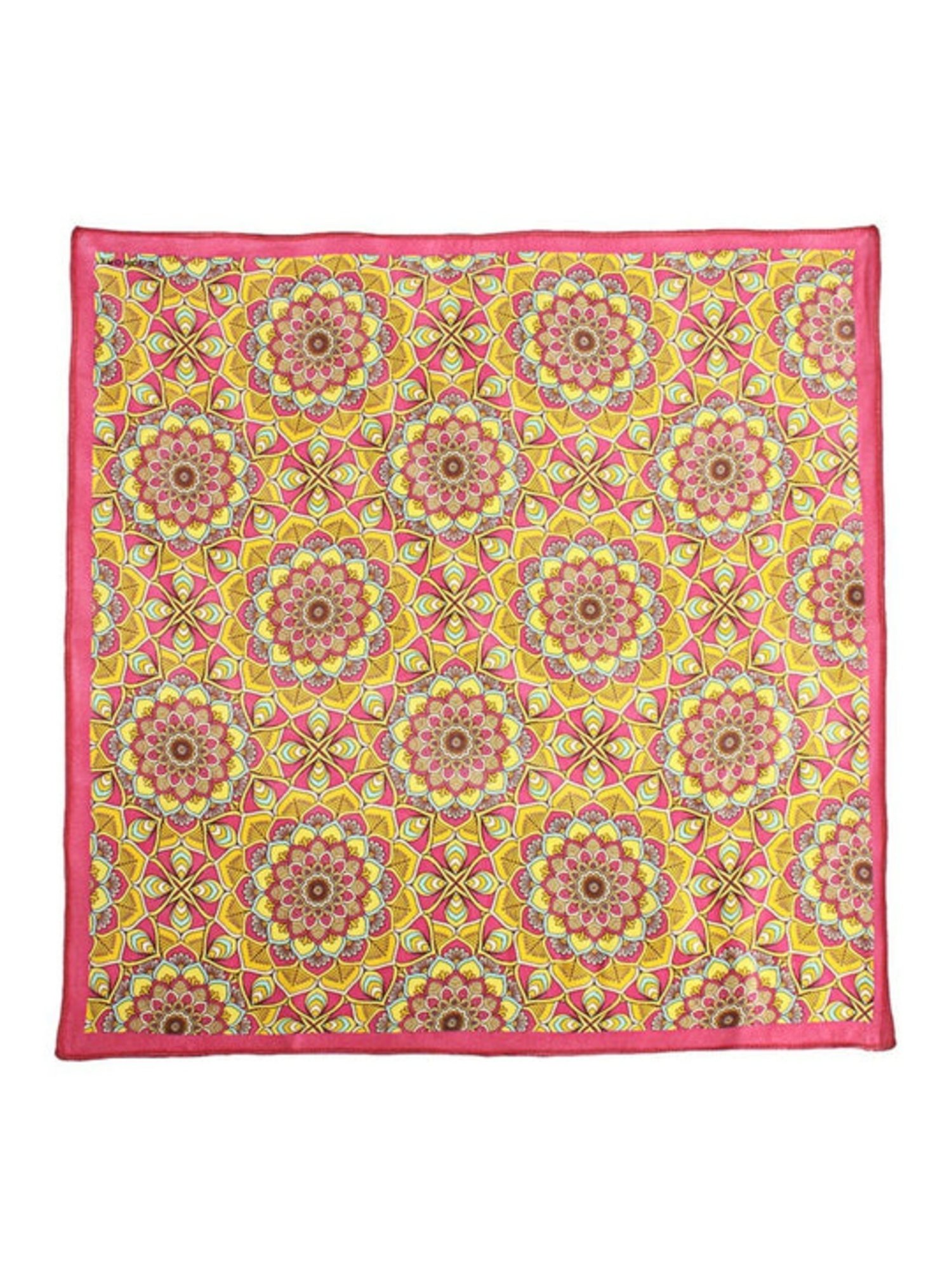 CHOKORE Brown and Yellow Plaid Pocket Square