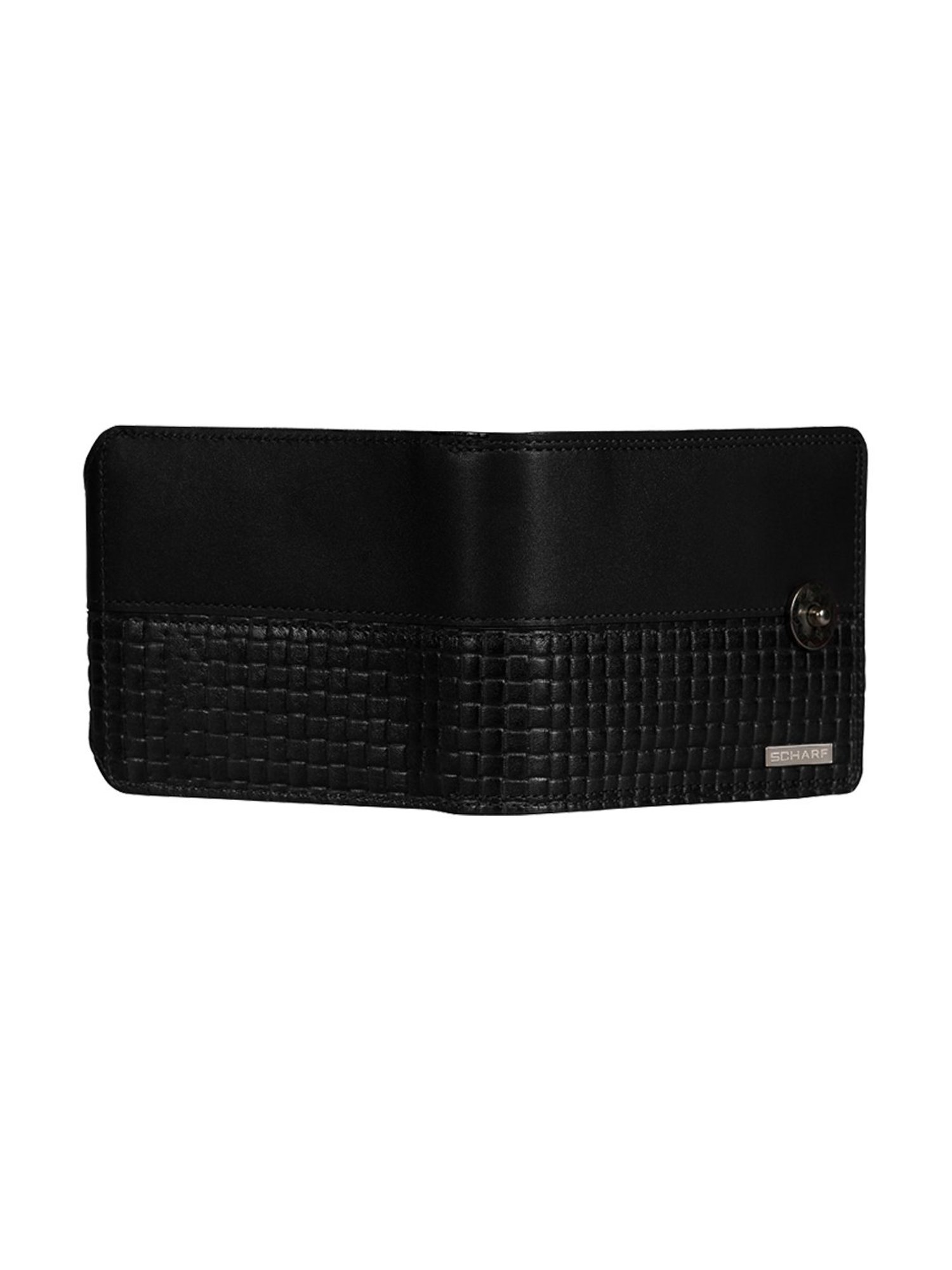 Scharf Black Leather Rfid Bi-fold Wallet For Men