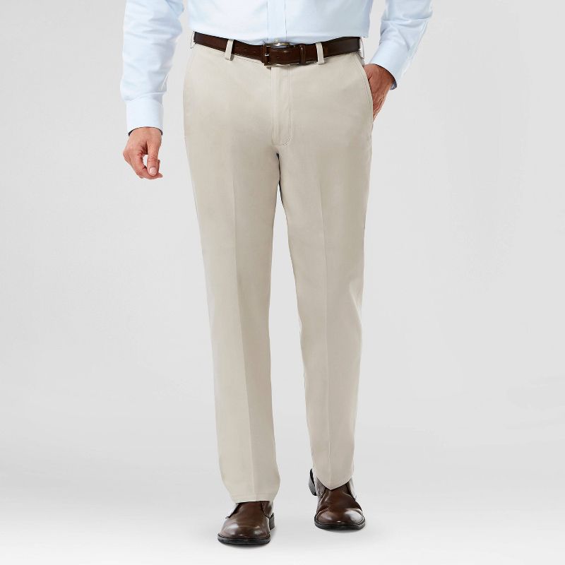 Haggar H26 Men's Classic Fit No Iron Stretch Khaki Pants- Sand 36X30