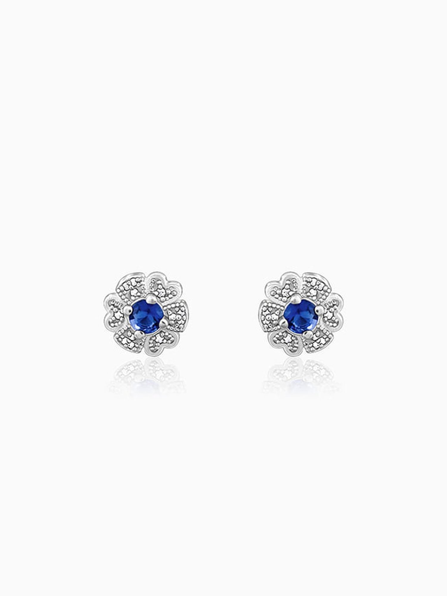 GIVA 925 Silver Royal Blue Bloom Studs for Women & Girls