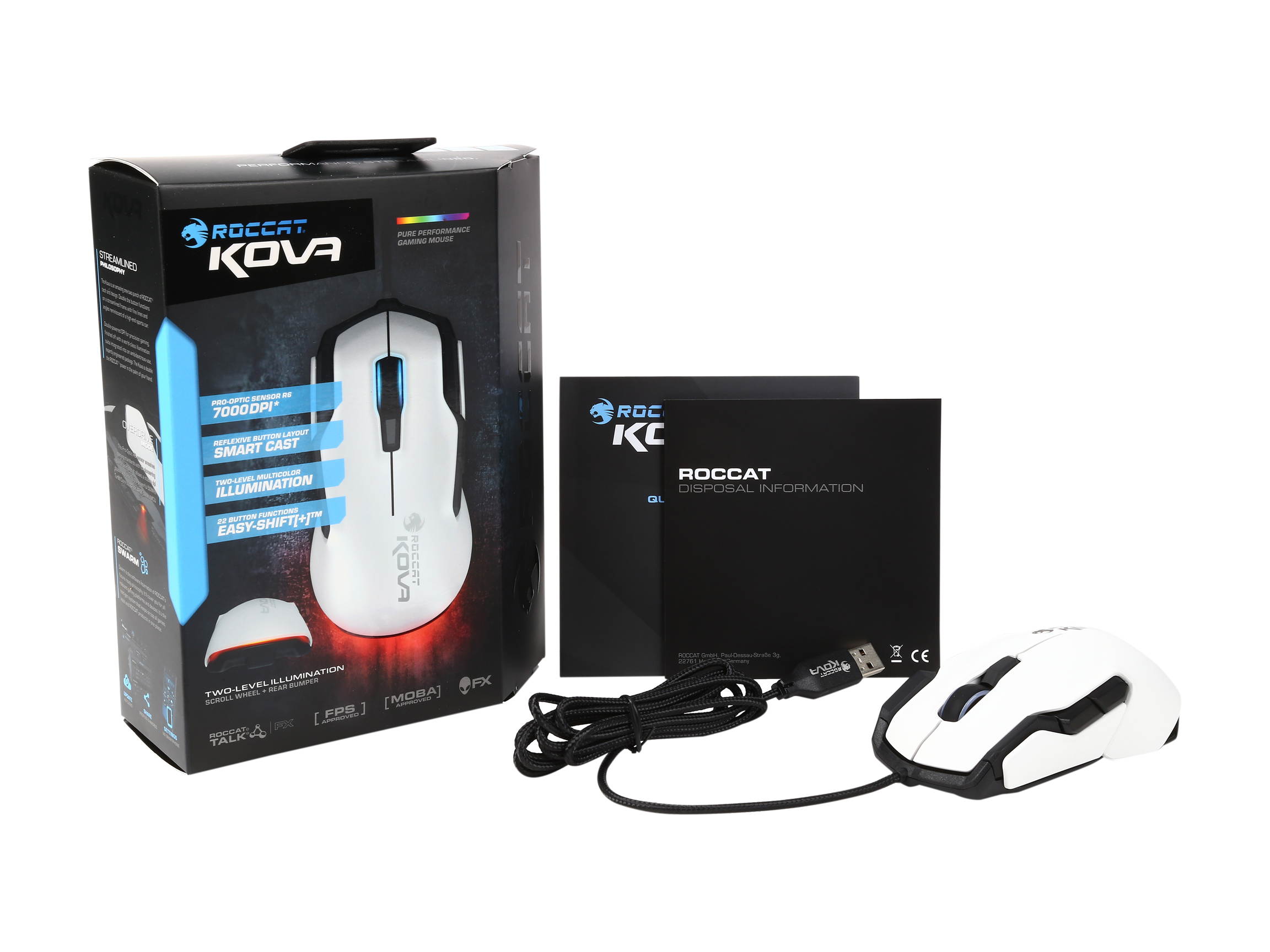 ROCCAT Kova RGB Performance Gaming Mouse - White