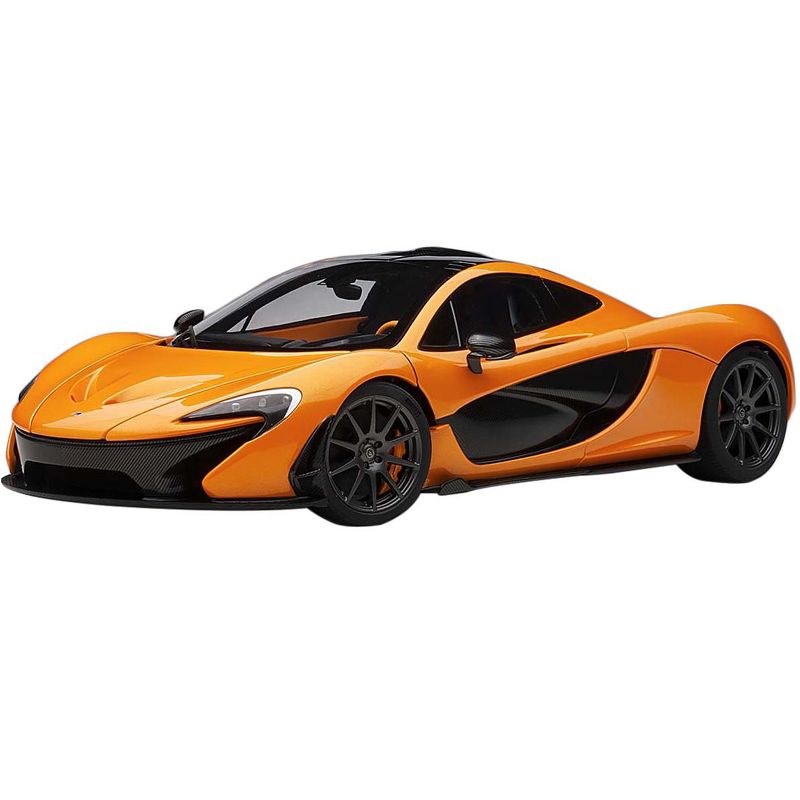 McLaren P1 Papaya Spark Orange and Carbon Fiber 1/18 Model Car by Autoart