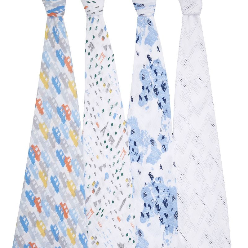 aden + anais Swaddle Wrap Little Big World - 4pk