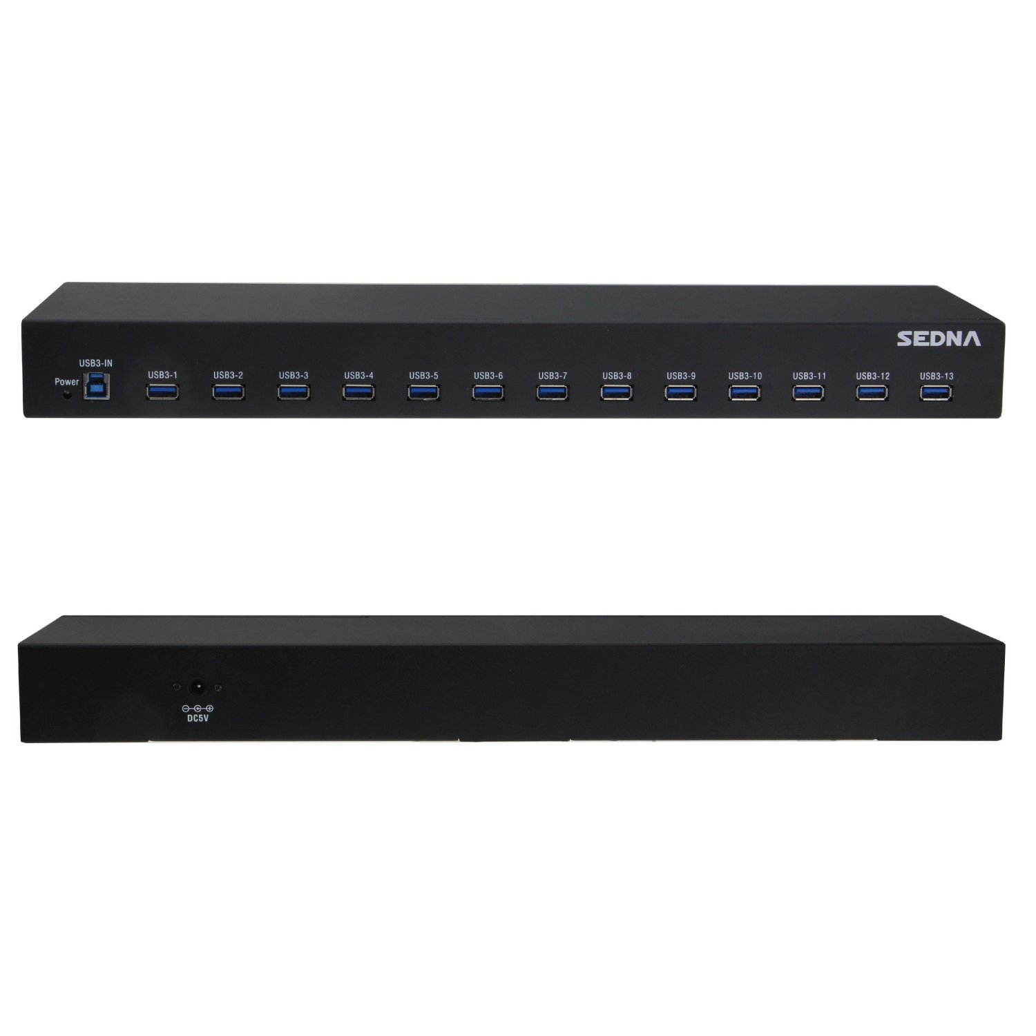 SEDNA - 13 Port USB 3.1 Gen I Hub (5Gbps) - 19 Inch 1U Rack Mount