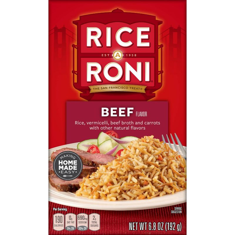 Rice A Roni Beef Rice with Vermicelli, Beef Broth, and Carrots- 6.8oz