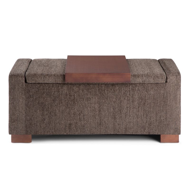 42" Crosby Lift Top Storage Ottoman Deep Umber Brown Fabric - WyndenHall