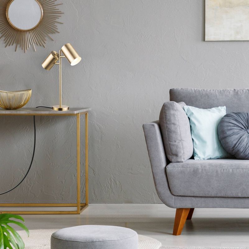 23" Iron/Seeded Glass Axel Farmhouse Industrial Task Lamp (Includes LED Light Bulb) Black - JONATHAN Y