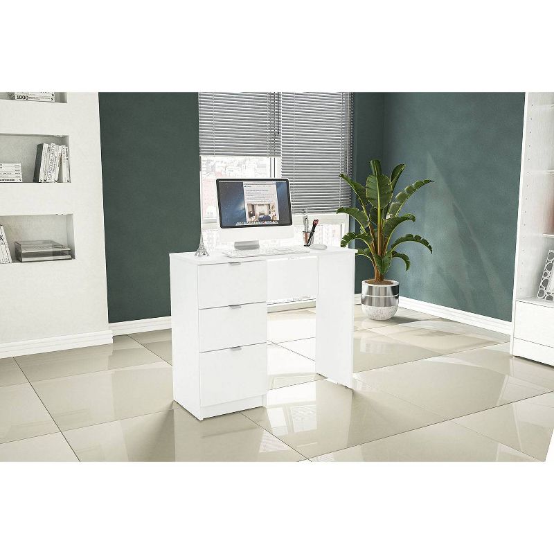 Bristol 3 Drawer Writing Desk White - Chique