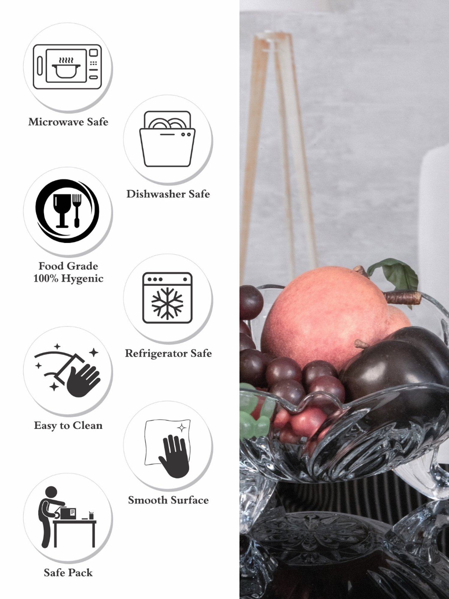 ROXX Transparent Glass Serving Bowl