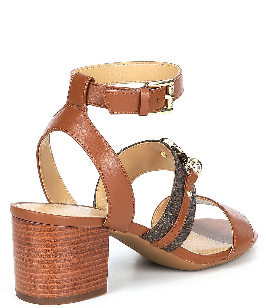 MICHAEL Michael Kors Roxane Chain Detail Leather And Logo Dress Sandals