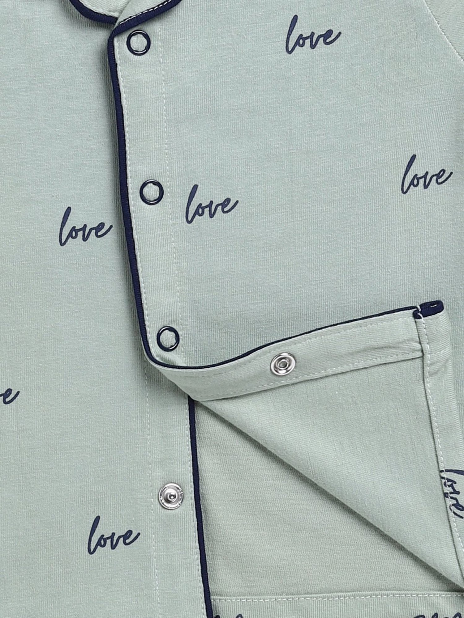 Clt.s Unisex Green Cotton Typography Co-ord Set