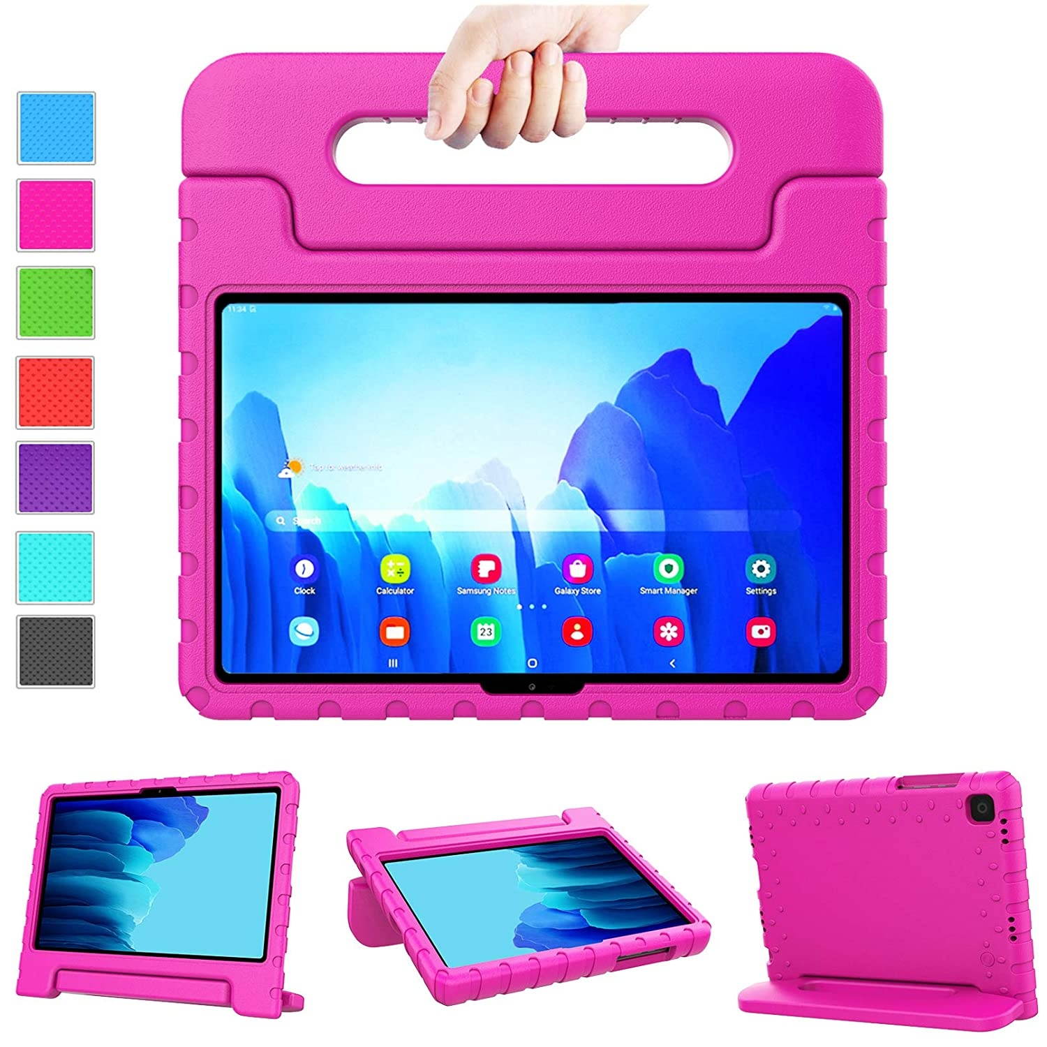LTROP Kids Case for Samsung Galaxy Tab A7 2020, Samsung Galaxy Tab A7 10.4 Case, Galaxy Tab A7 2020 Case, Shockproof Handle Stand Case for Samsung Tab A7 10.4" 2020 (SM-T500/ T505/ T505N/ T507), Rose