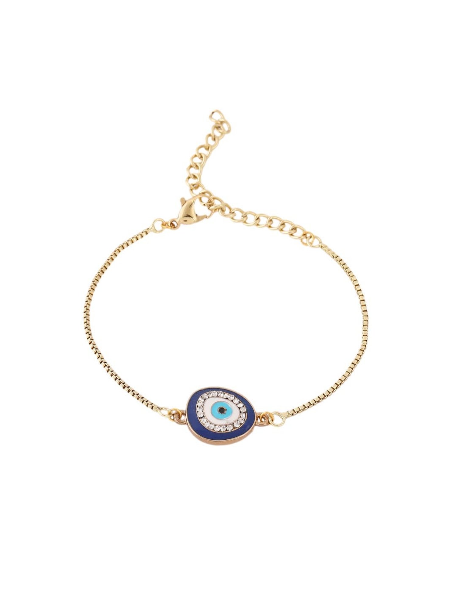 Estele Gold-Plated Evil Eye Bracelet with Austrian Crystals for Women