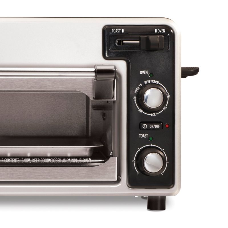 Toshiba MC25CEY-BS 6 Slice Small Stainless Convection Pizza Toaster Oven, Black