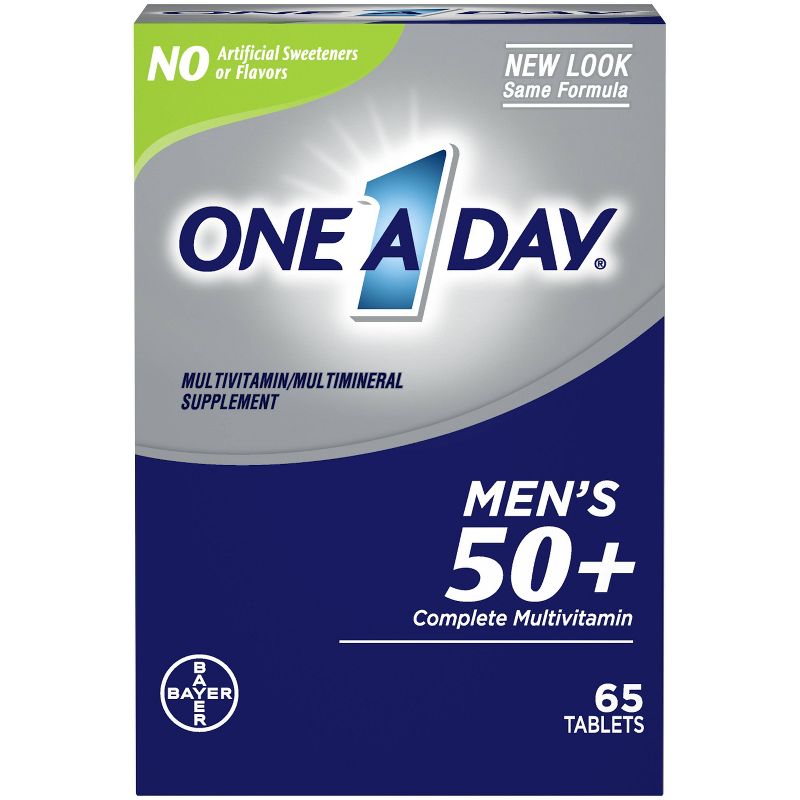 One A Day Men's 50+ Health Advantage Multivitamin / Multimineral Dietary Supplement Tablets - 65ct
