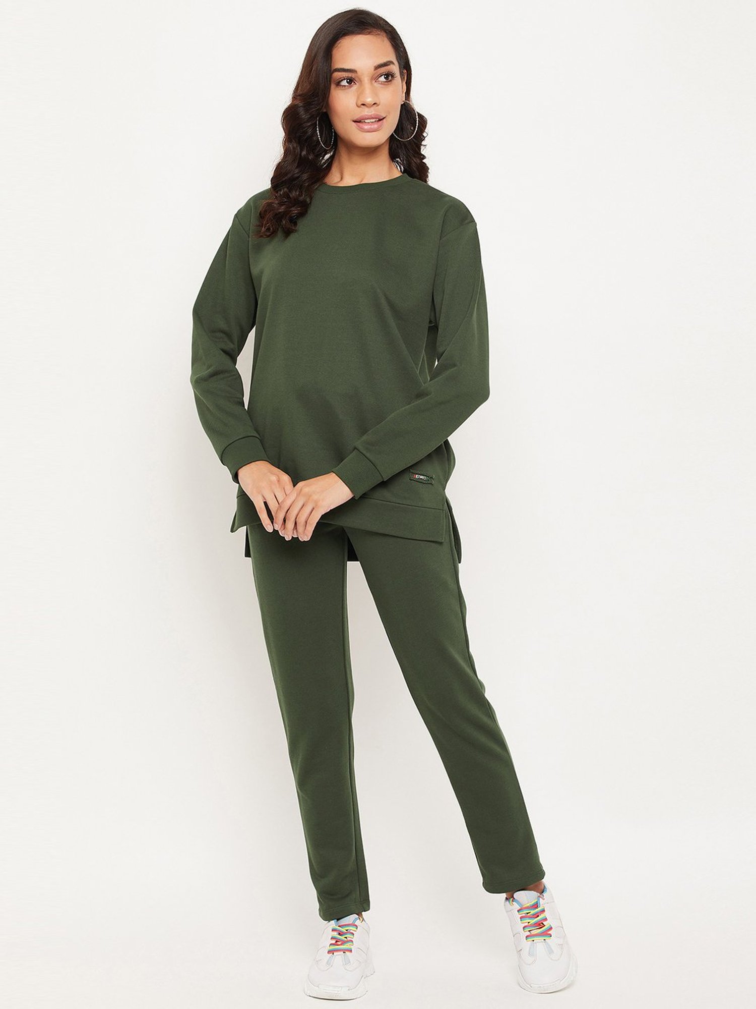 EDRIO Green Regular Fit Track Suit