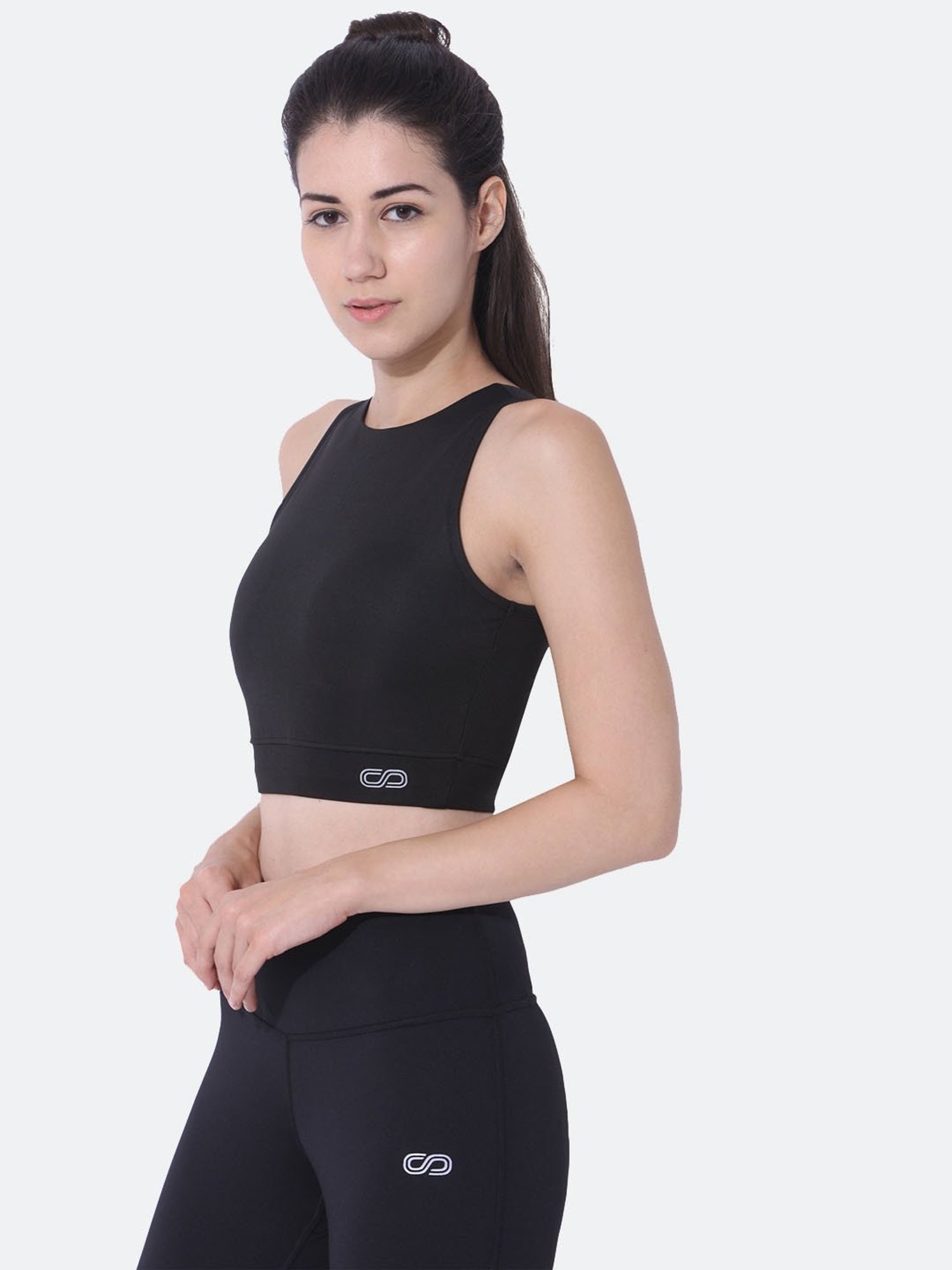 SILVERTRAQ Black Relaxed Fit Crop Top