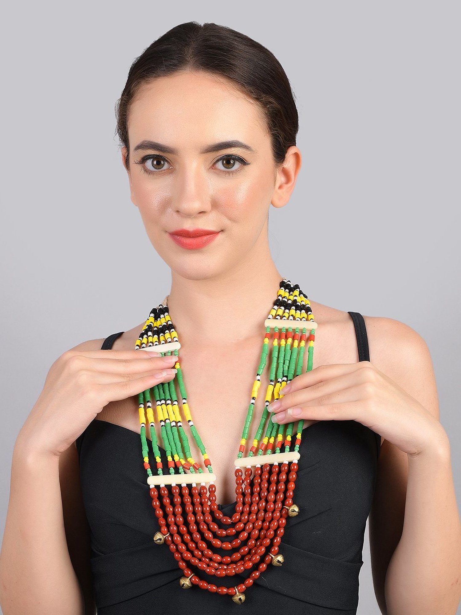 Imli Street Multicolor Vintage Naga Beaded Tribal Necklace