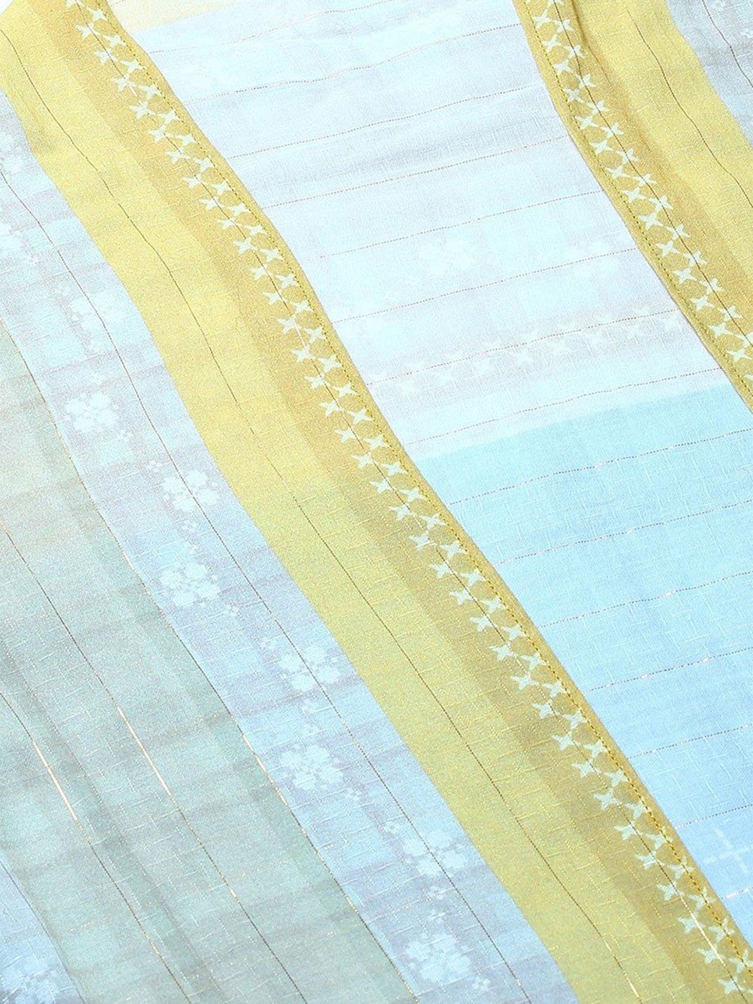 Biba Blue Printed Kurta & Pant Set With Shrug