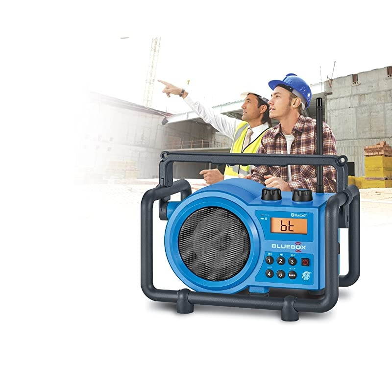 BB-100 BlueBox AM/FM Ultra-Rugged Digital Receiver with Bluetooth, Blue, 12.4"