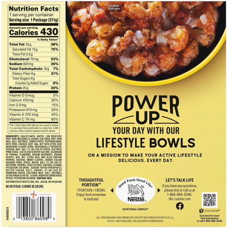 Life Cuisine Meatlovers Cauliflower Pizza Bowl - 11oz