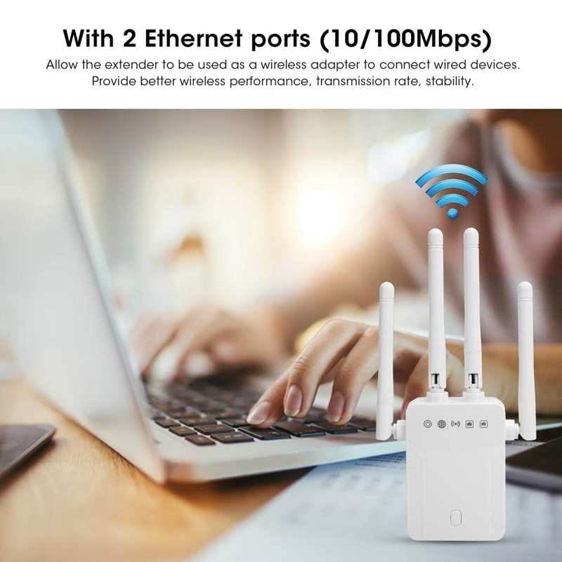 2.4GHz 300Mbps Wireless Repeater 4 External Antenna WiFi Range Extender ZF-3Z06 100-240V