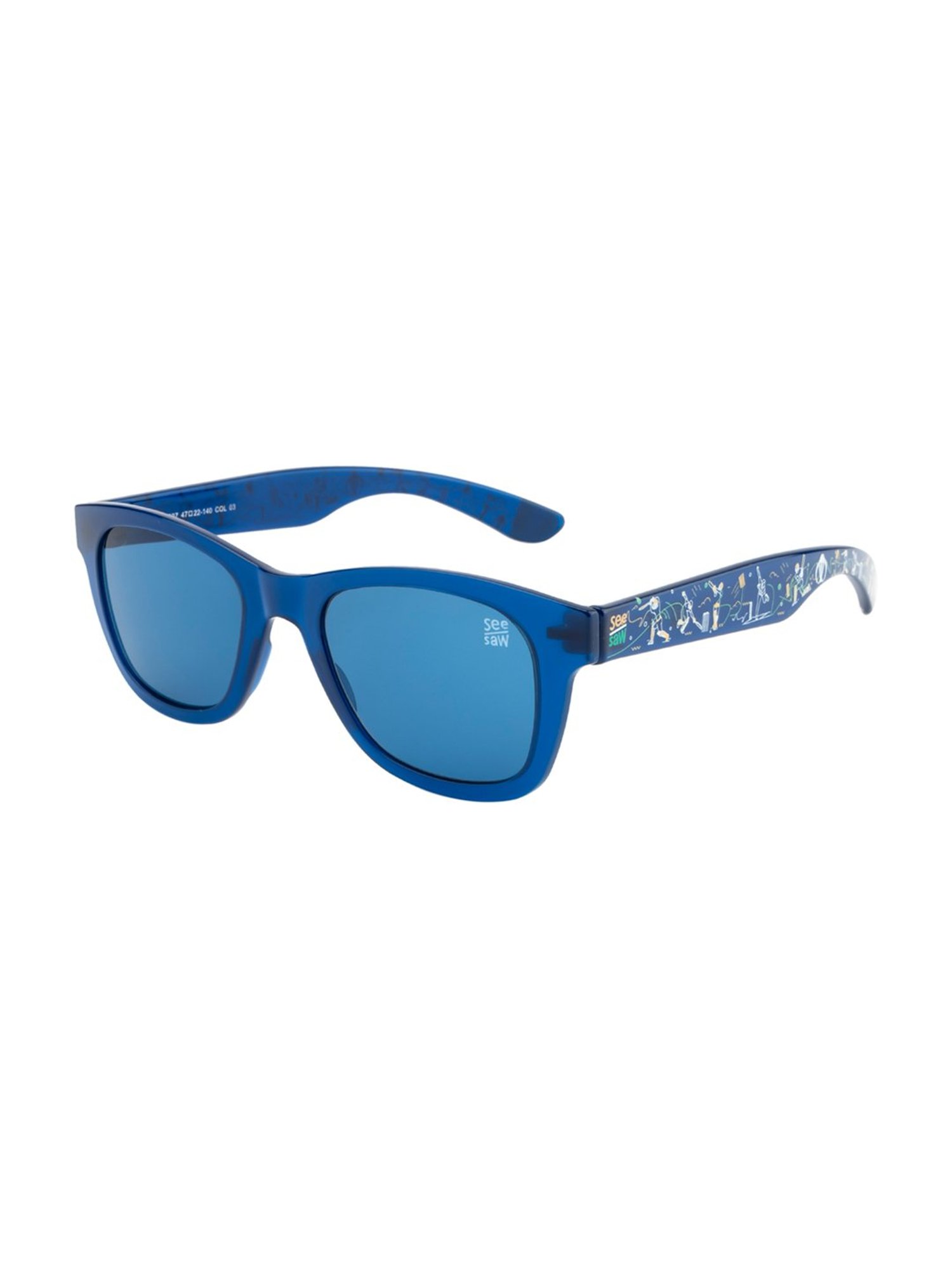 SeeSaw Blue Square Unisex Sunglasses