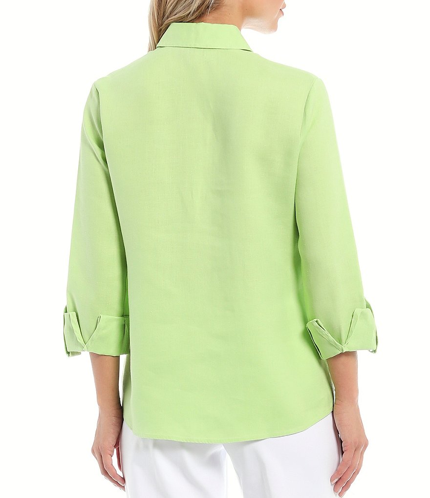 Investments Petites Hannah Gold Label Non-Iron Hemp Relaxed Shirt