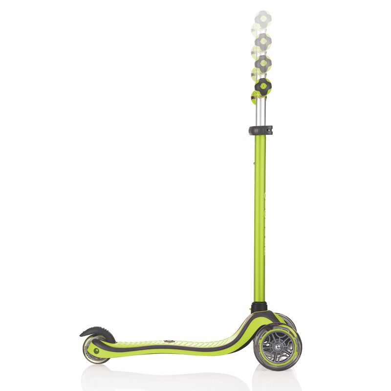 Globber V2 3-Wheel Kids Kick Scooter with LED Light Up Wheels and Adjustable Height and Comfortable Grips for Boys and Girls, Lime