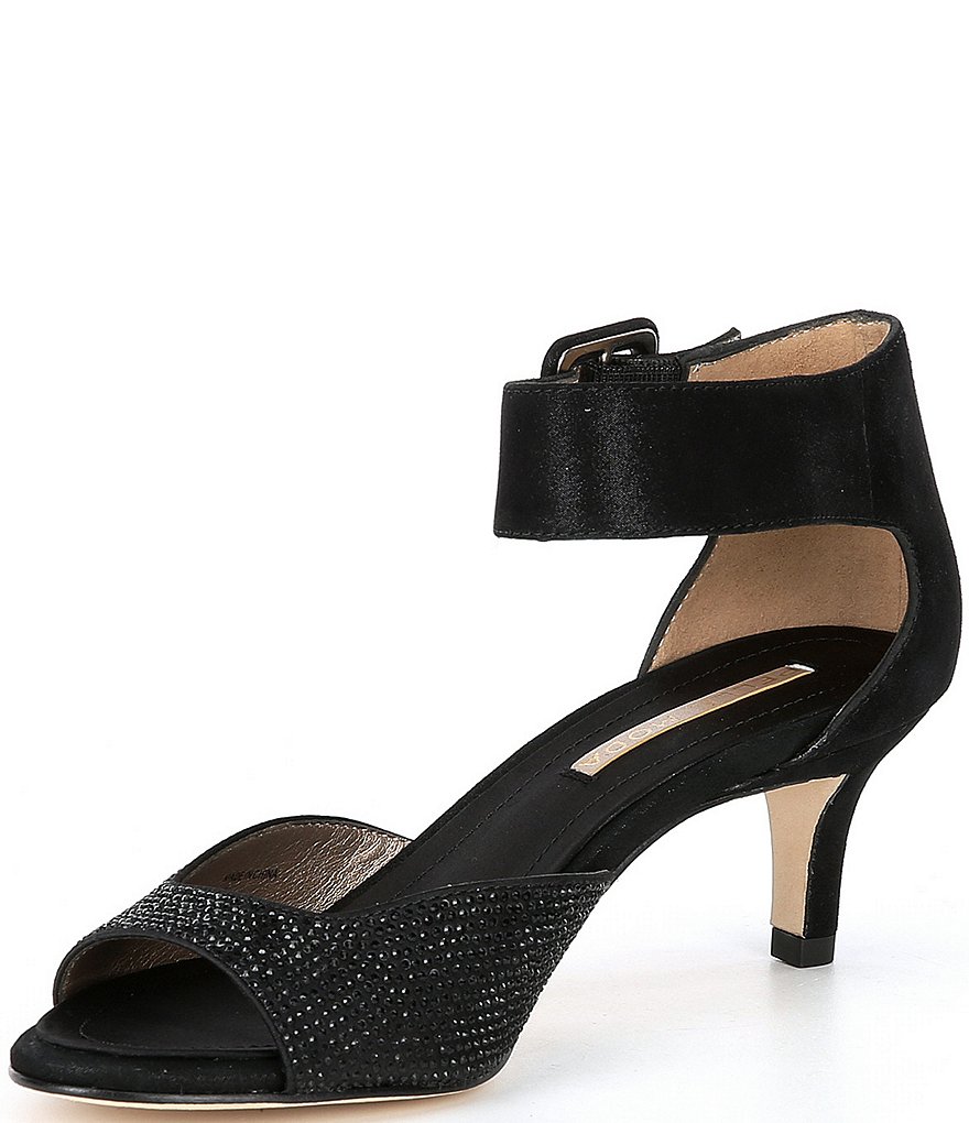 Pelle Moda Berlin6 Metallic Suede Crystal Embellished Dress Sandals