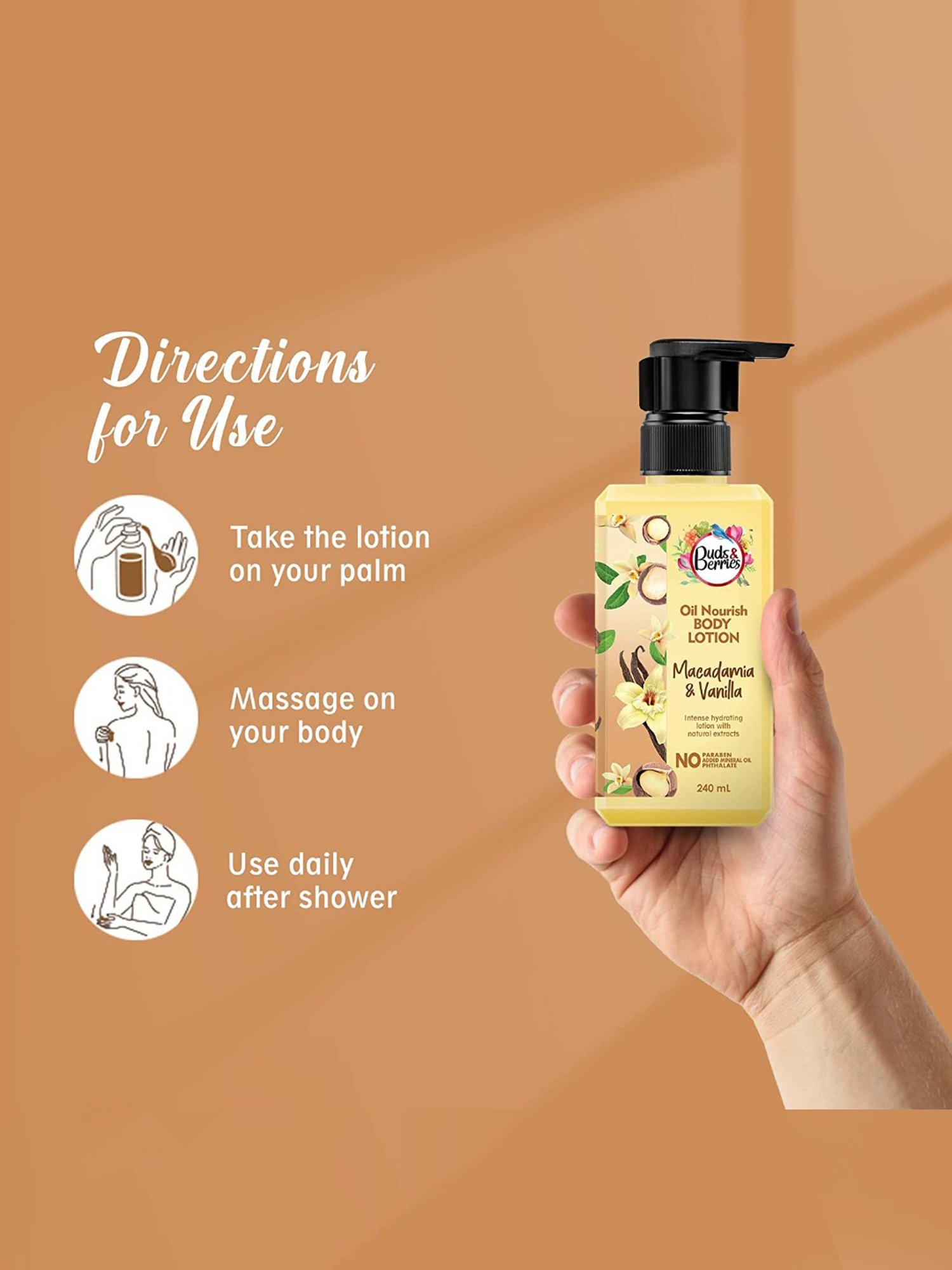 Buds & Berries Macadamia & Vanilla Oil Nourish Body Lotion - 240 ml