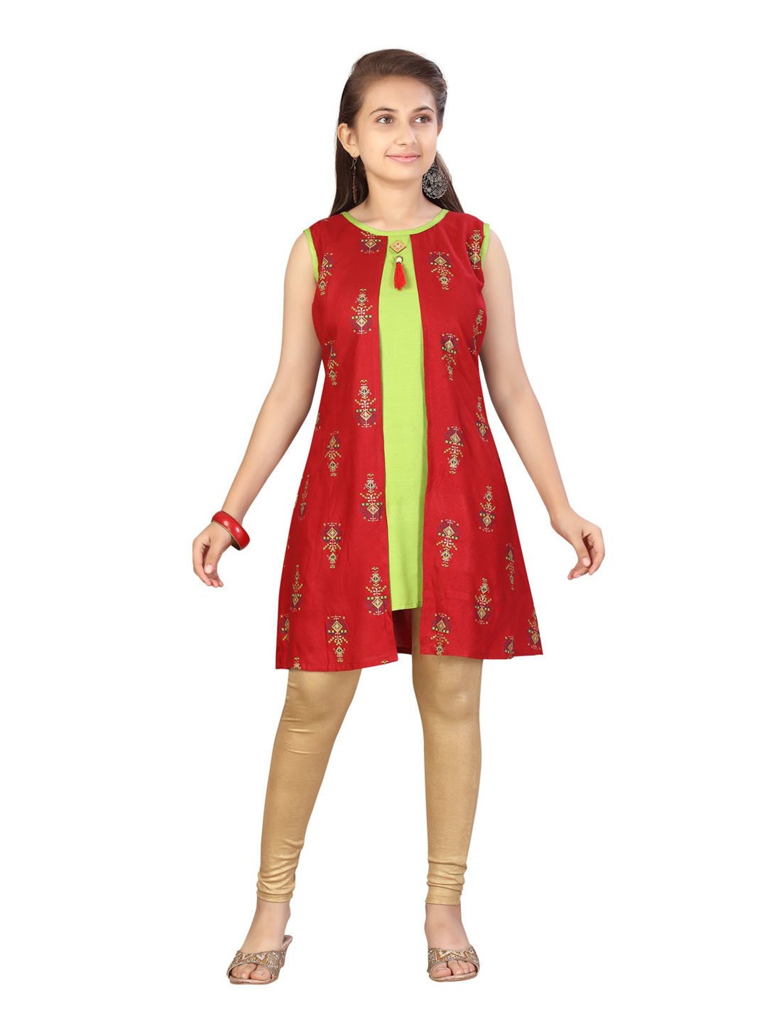 Aarika Kids Red Printed Kurta