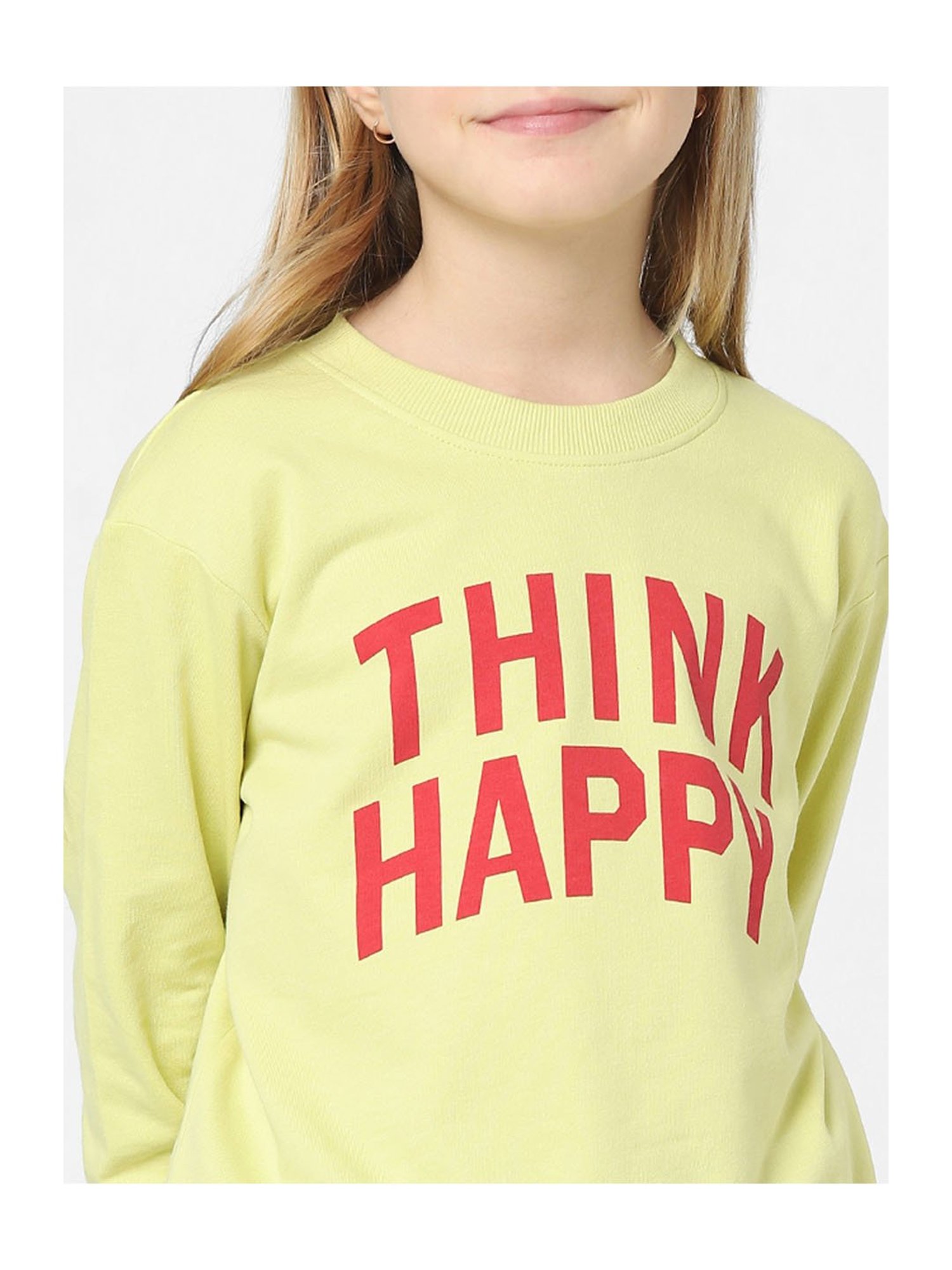 KIDS ONLY Green Graphic Print Full Sleeves Sweatshirt