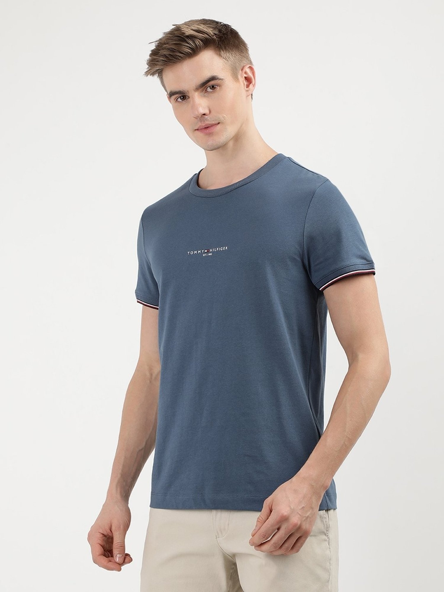 Tommy Hilfiger Aegean Sea Cotton Slim Fit Graphic T-Shirt