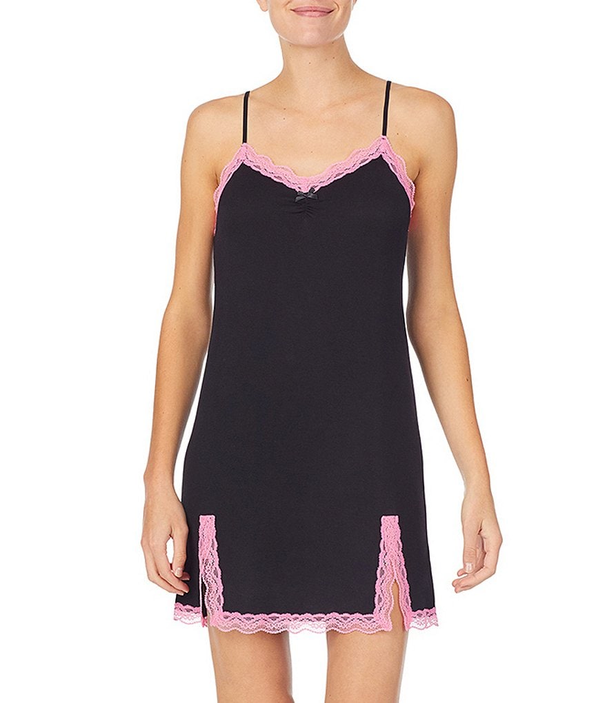 Papinelle Dot Print Modal Pleat Front Nightgown