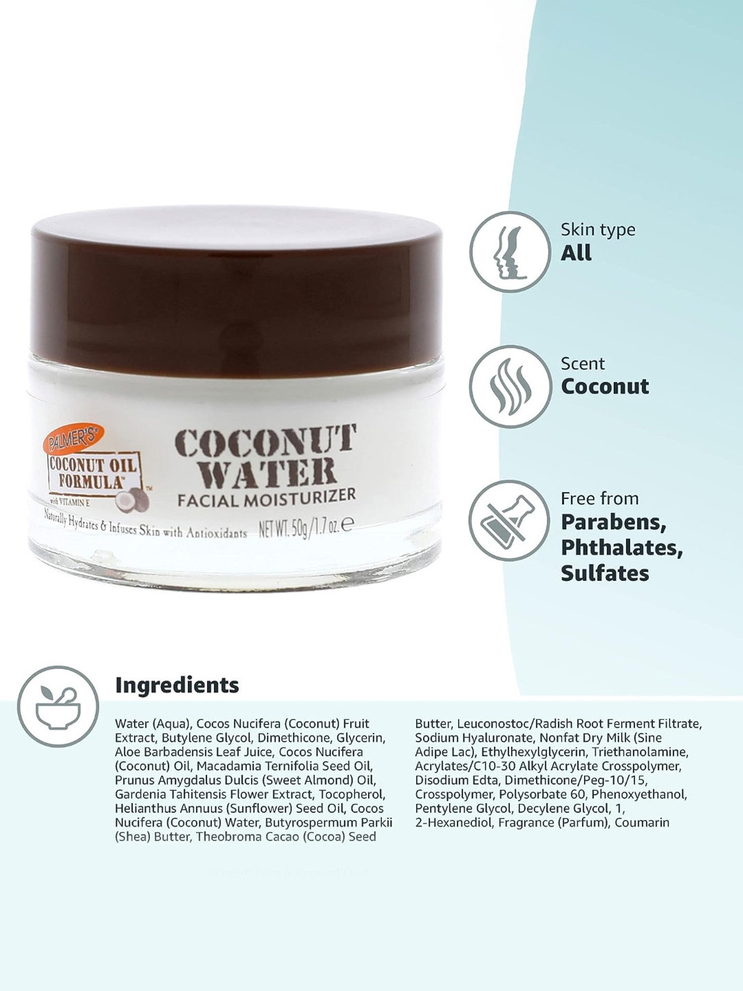 Palmer's Coconut Formula with Vitamin E Coconut Hydrate Facial Moisturizer - 50 gm