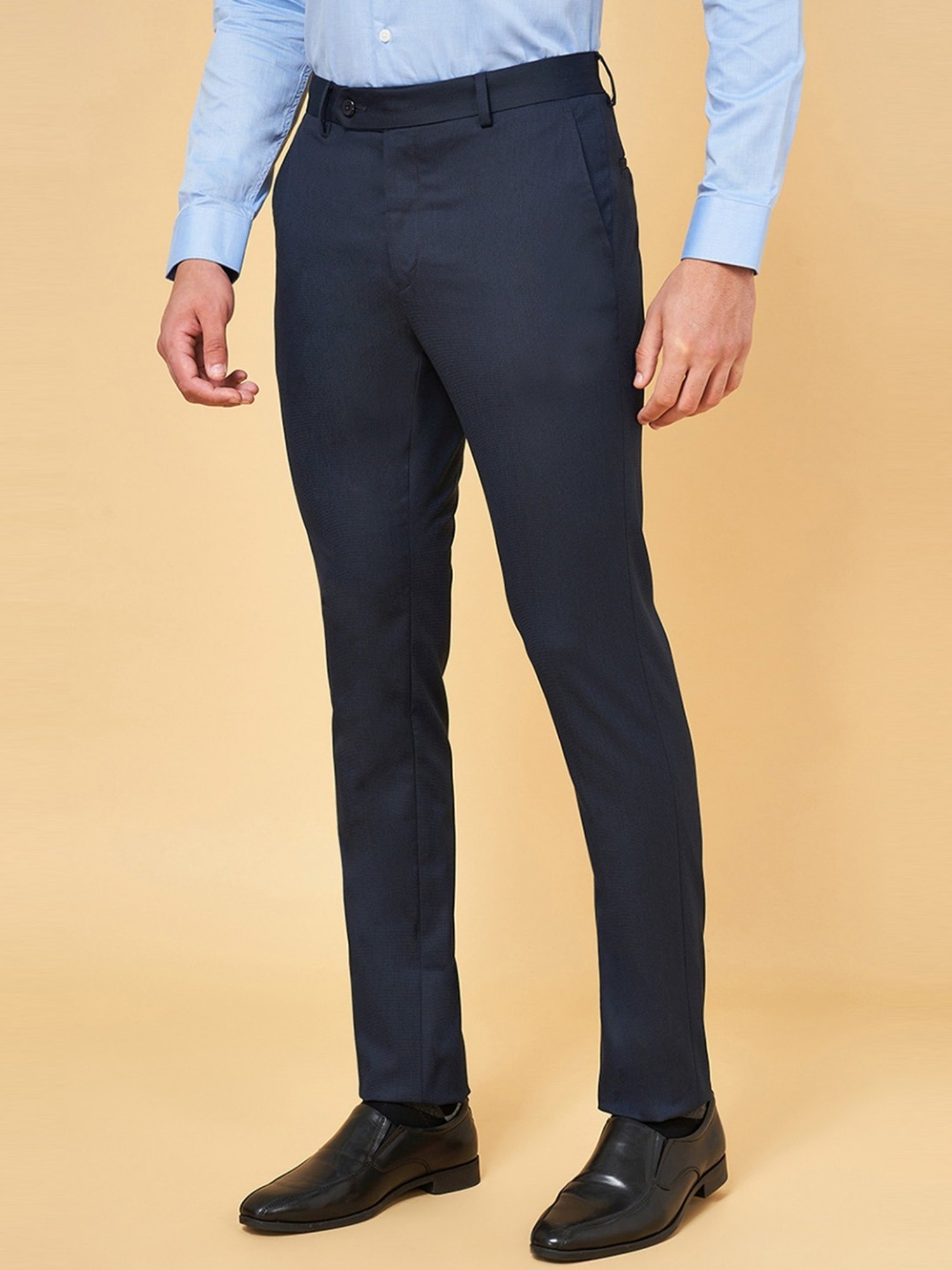 Byford by Pantaloons Navy Slim Fit Trousers