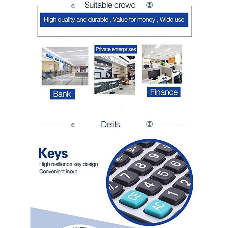 Professional Standard Large Desktop s,Office/Business/Electronic calculators with 14-Digit Large Display, Solar and AA Battery Dual Power Black