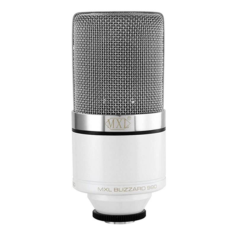 Mics 990 Blizzard Condenser Microphone with Blue LED Lights for Podcasting Voice Overs Studio Recordings