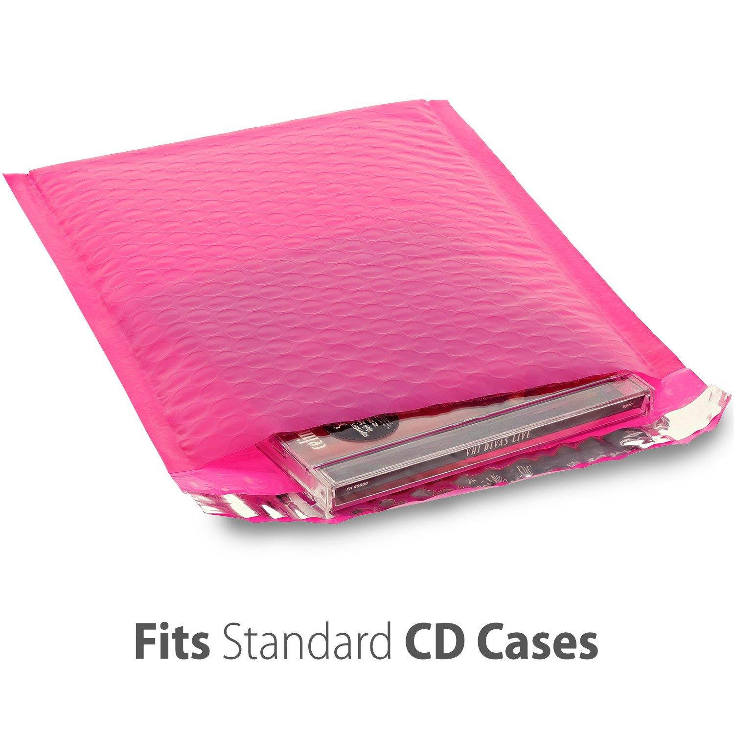 Fosmon #0 Colored Pink Poly Bubble Mailer 6.5 x 10, Wide 6 x 10 Padded Shipping Envelopes (300 Pack)