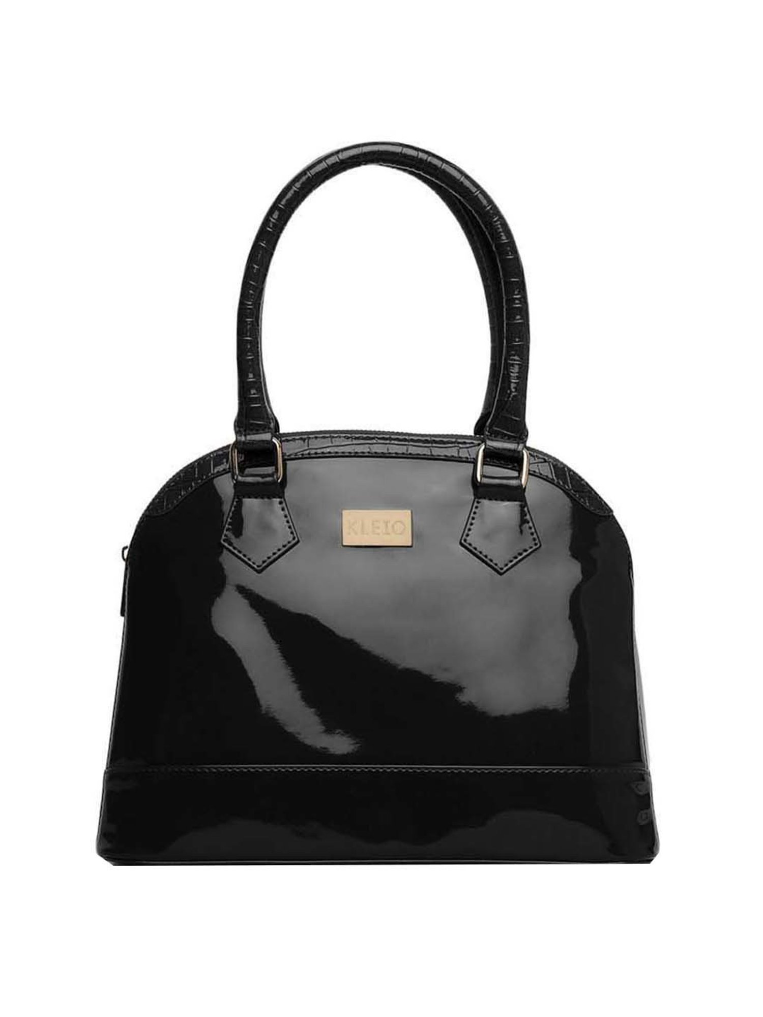 KLEIO Black Solid Medium Handbag