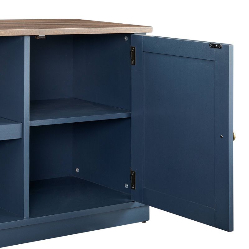 58" TV Stand for TVs up to 65" Navy/Walnut - Home Essentials